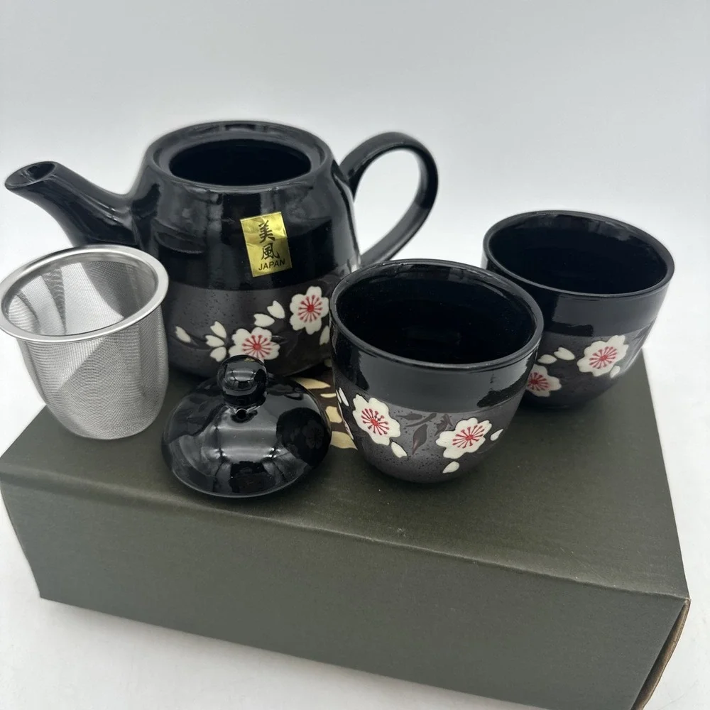 Vntg.‎ 1940's Imari Arita Ware-  Japanese, Cherry Blossoms Ceramic, Tea Set NEW